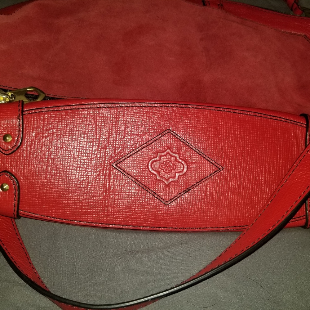 OrYany Red Suede and Leather Satchel - Picture 9 of 14